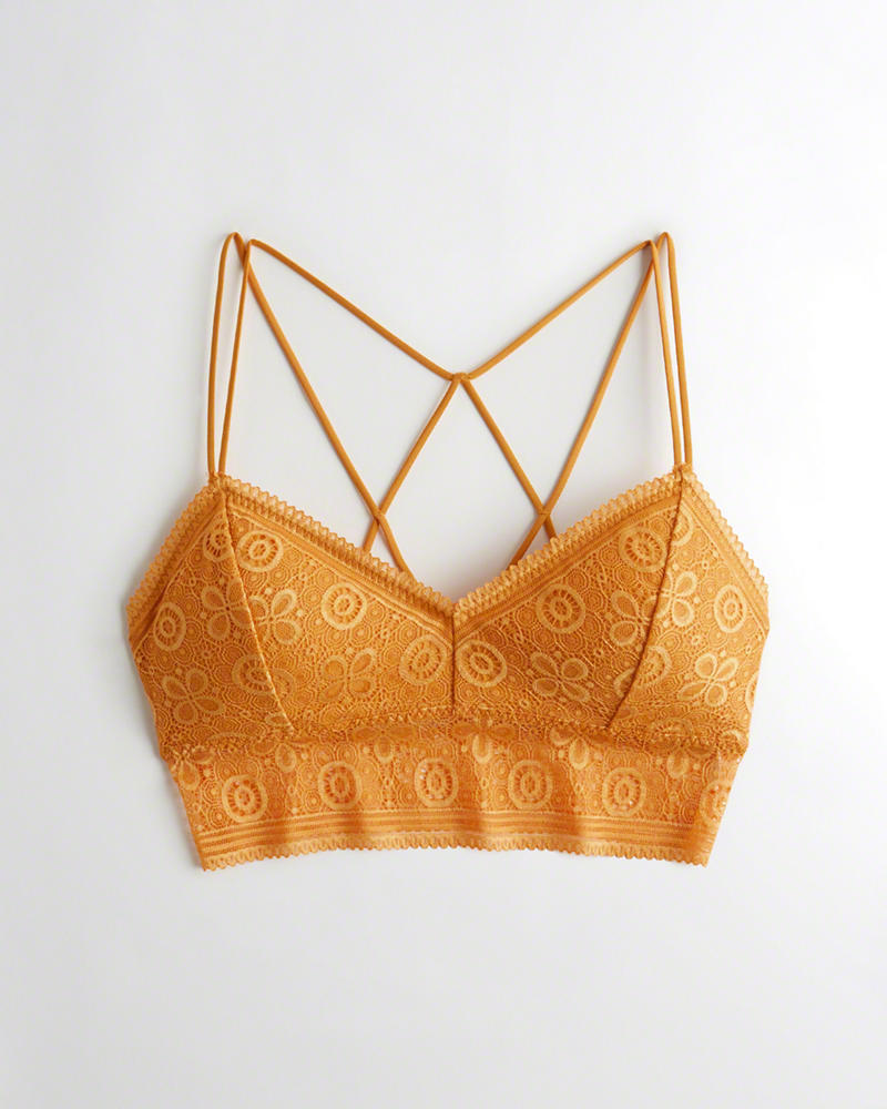 Bralette Hollister Donna Strappy Longlinelette With Removable Pads Gialle Italia (722GVJSW)